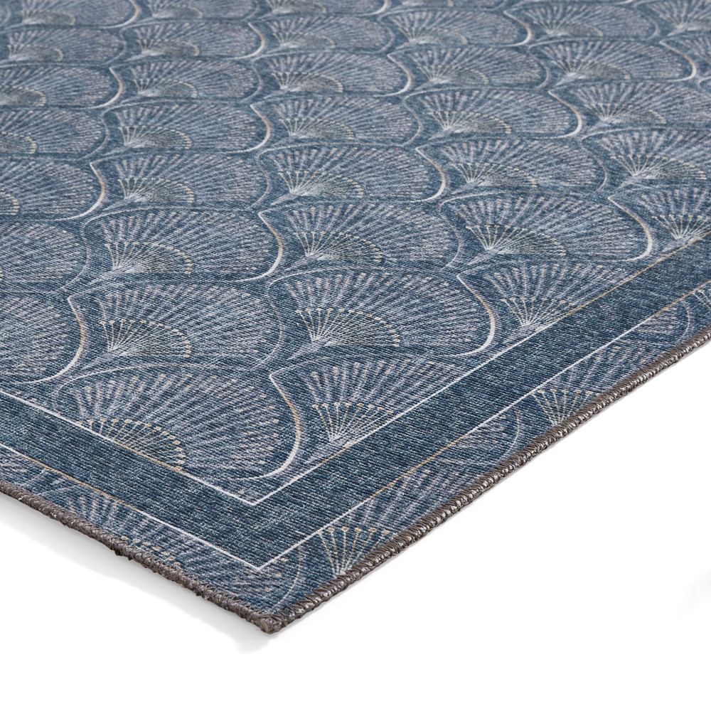 Deco Peacock Modern Washable Runner Rugs by Catherine Lansfield in Blue